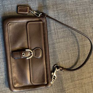 Coach Brown Leather Wristlet